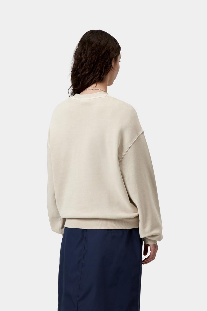 Carhartt Nelson Sweatshirt - Stone, Garment dyed