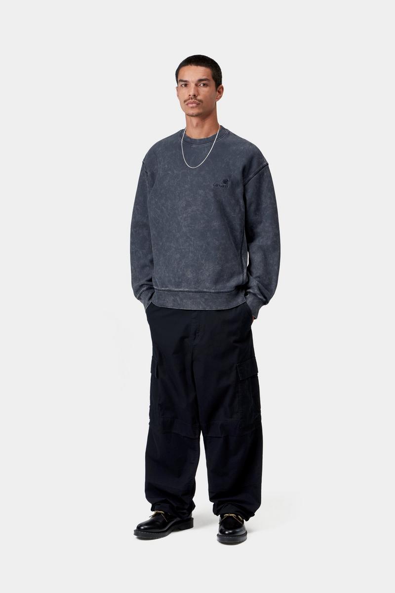 Carhartt Lambert Sweat - Dark Navy, Moon wash