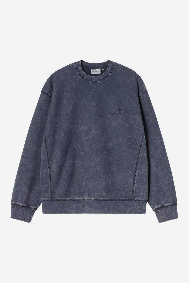Carhartt Lambert Sweat - Dark Navy, Moon wash