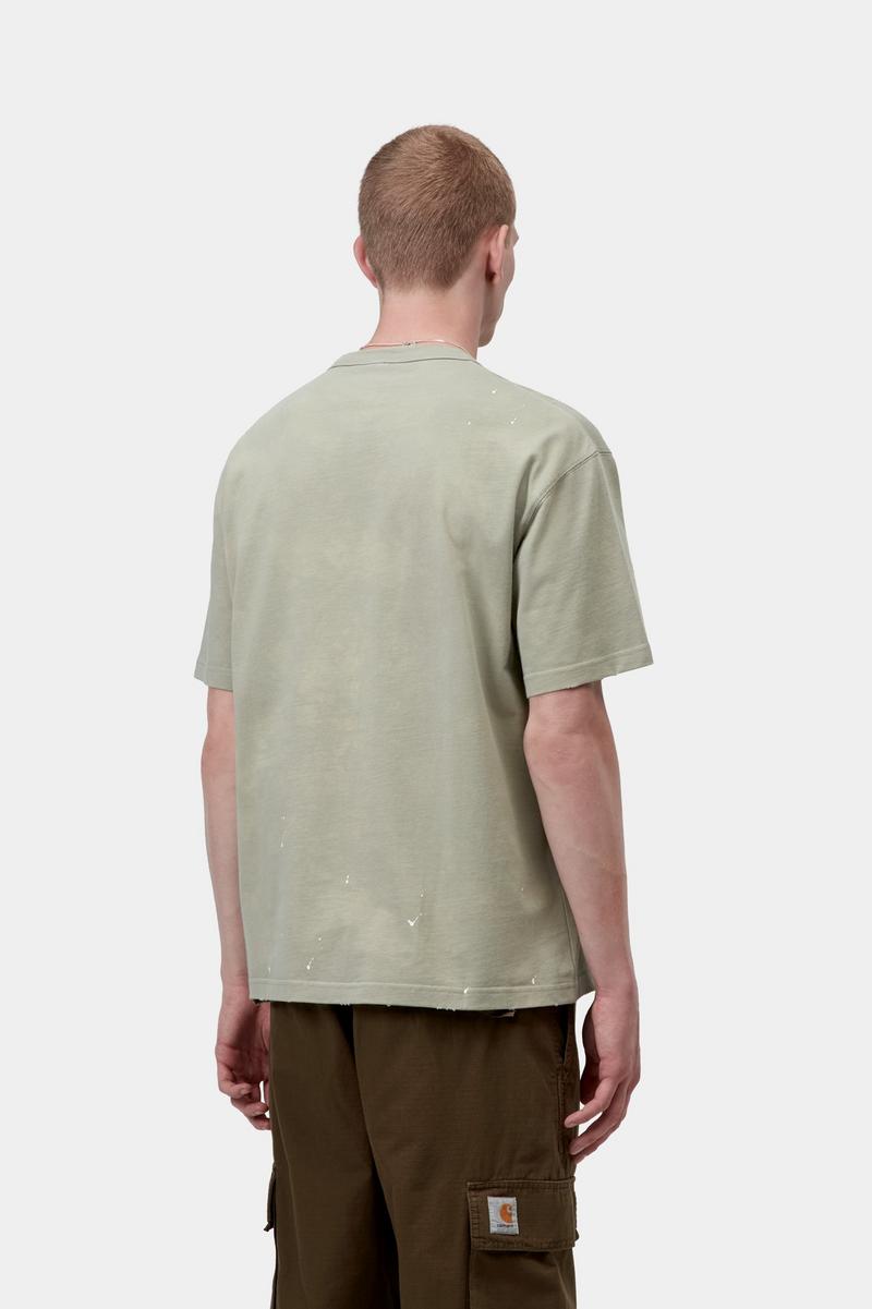Carhartt S/S Painter T-Shirt - Shady Green, Destroy wash, splatter