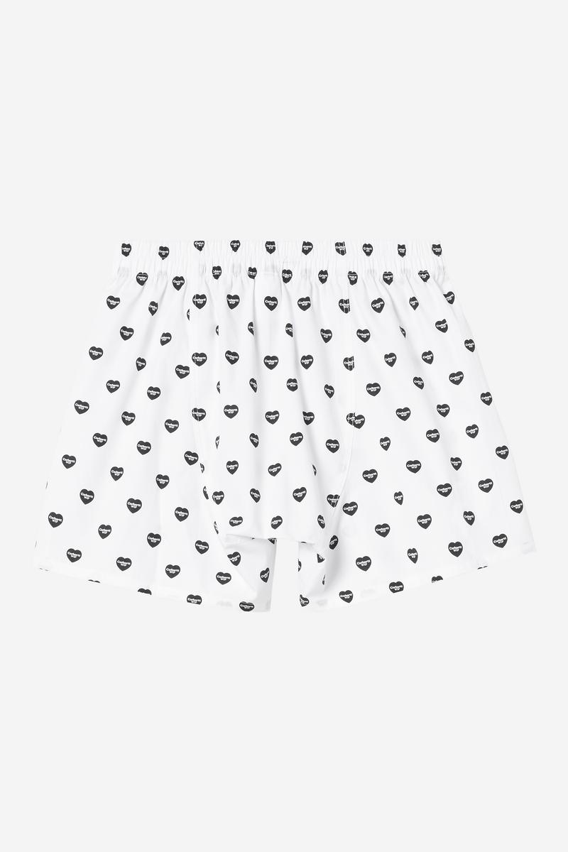 Carhartt Cotton Boxer - Heart Print, White / Black