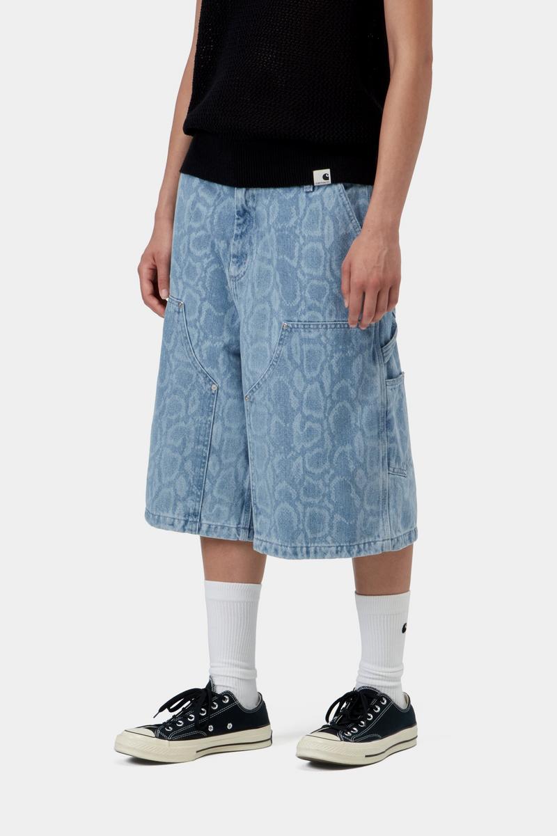 Carhartt Snake Nixon Double Knee Short - Snake Camo, Blue, Bleached