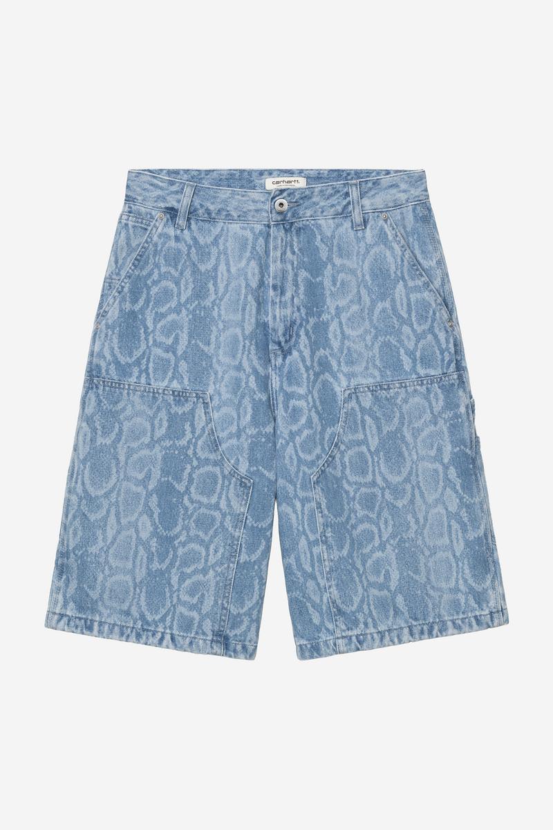 Carhartt Snake Nixon Double Knee Short - Snake Camo, Blue, Bleached