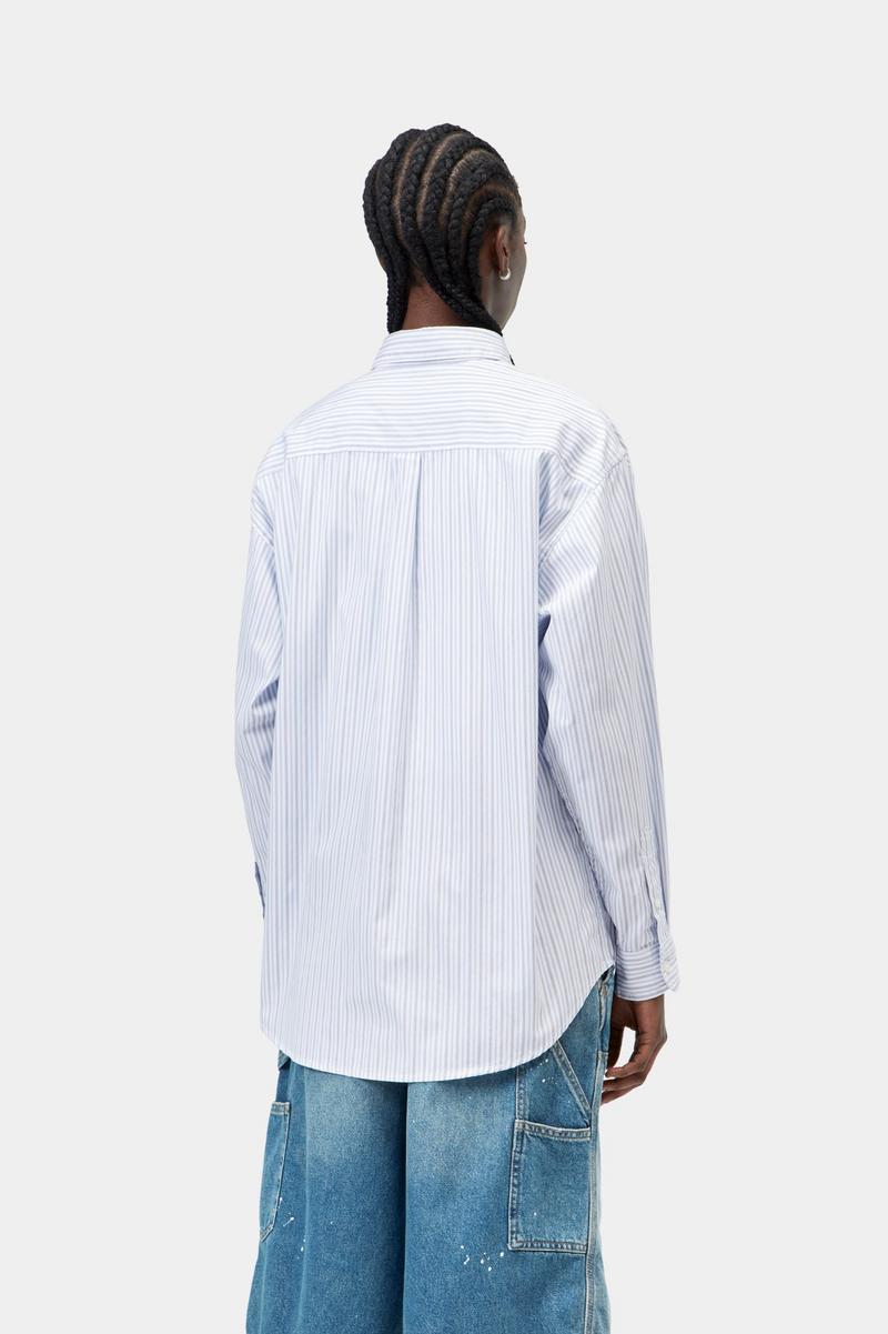 Carhartt L/S Keene Shirt - Keene Stripe, White