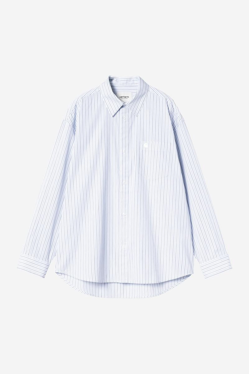 Carhartt L/S Keene Shirt - Keene Stripe, White