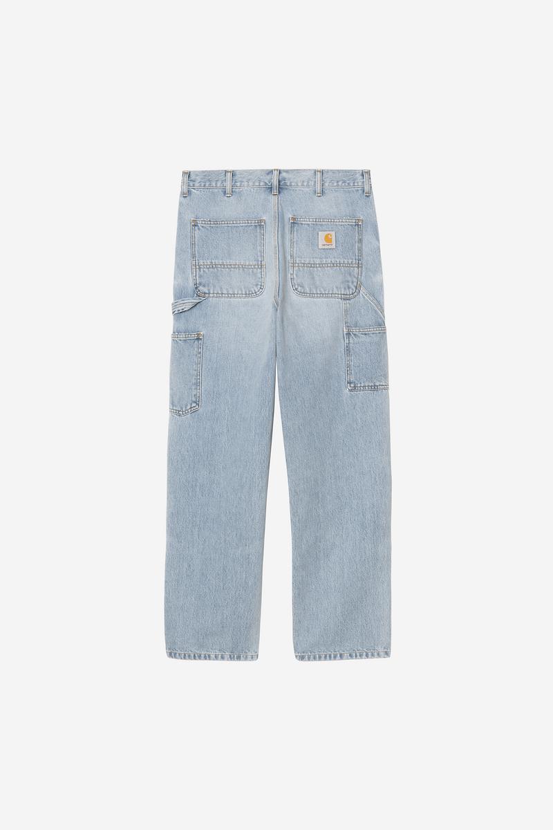 Carhartt Double Knee Pant - Blue, Heavy worn bleached