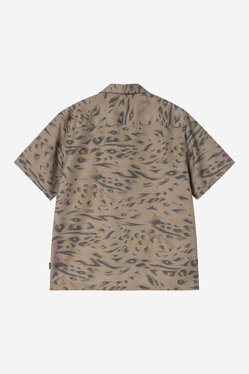 Carhartt S/S Travon Shirt - Duck Feather Print, Cypress / Black